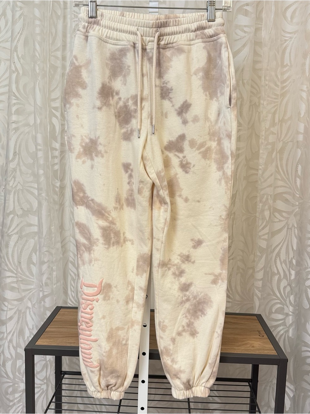 Disneyland Cream & Pink Tie-Dye Joggers
